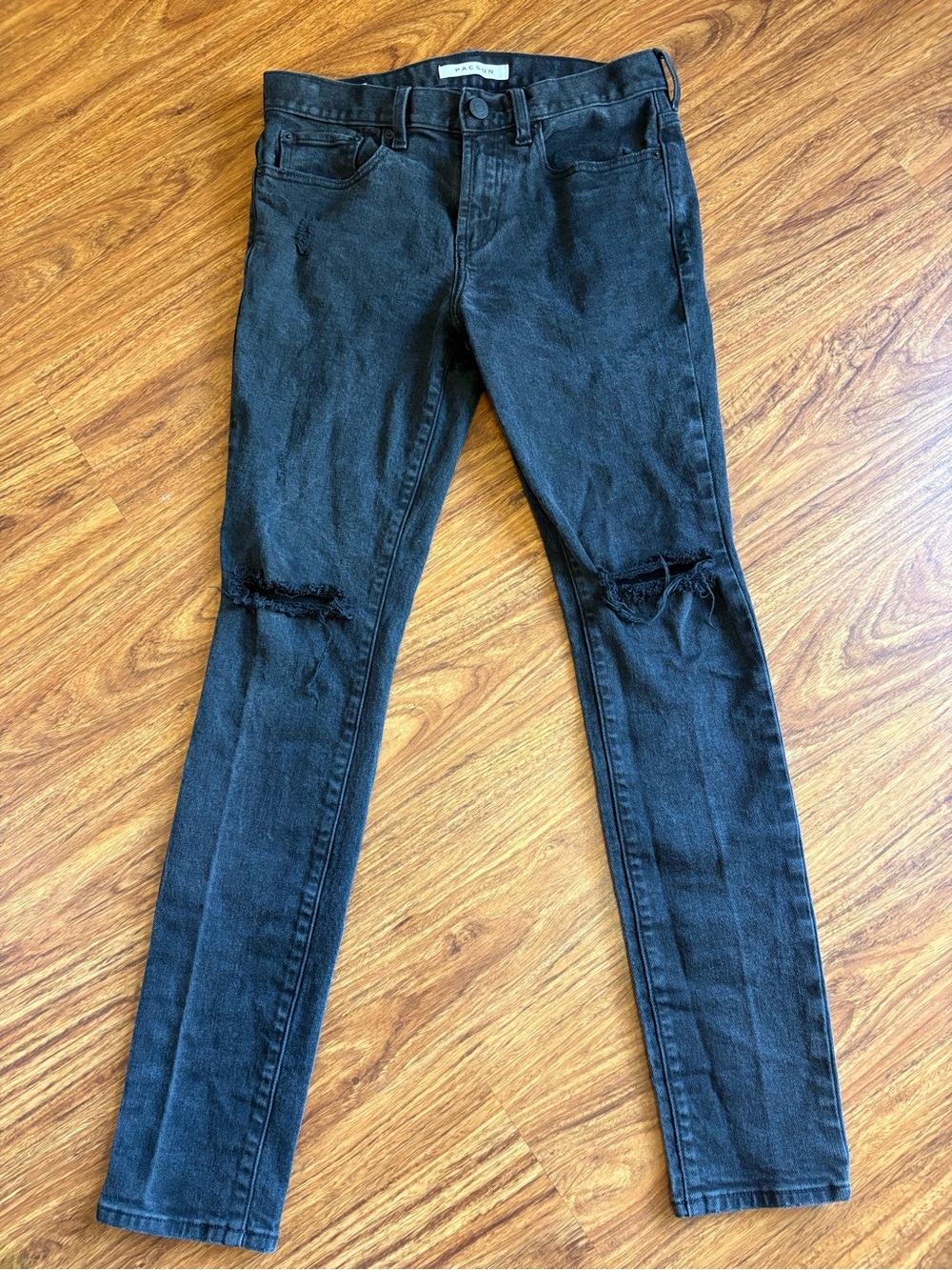 PacSun Men’s Black Distressed Skinny Jeans Size 29/30
